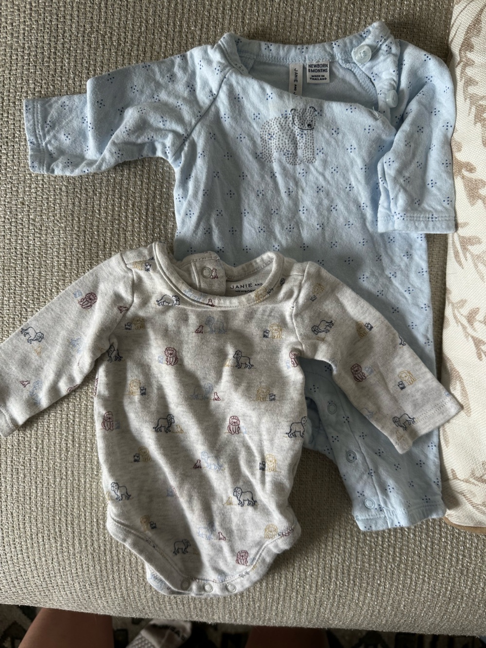 Janie and Jack Baby Newborn Boys' Light Blue & Heather Gray Set